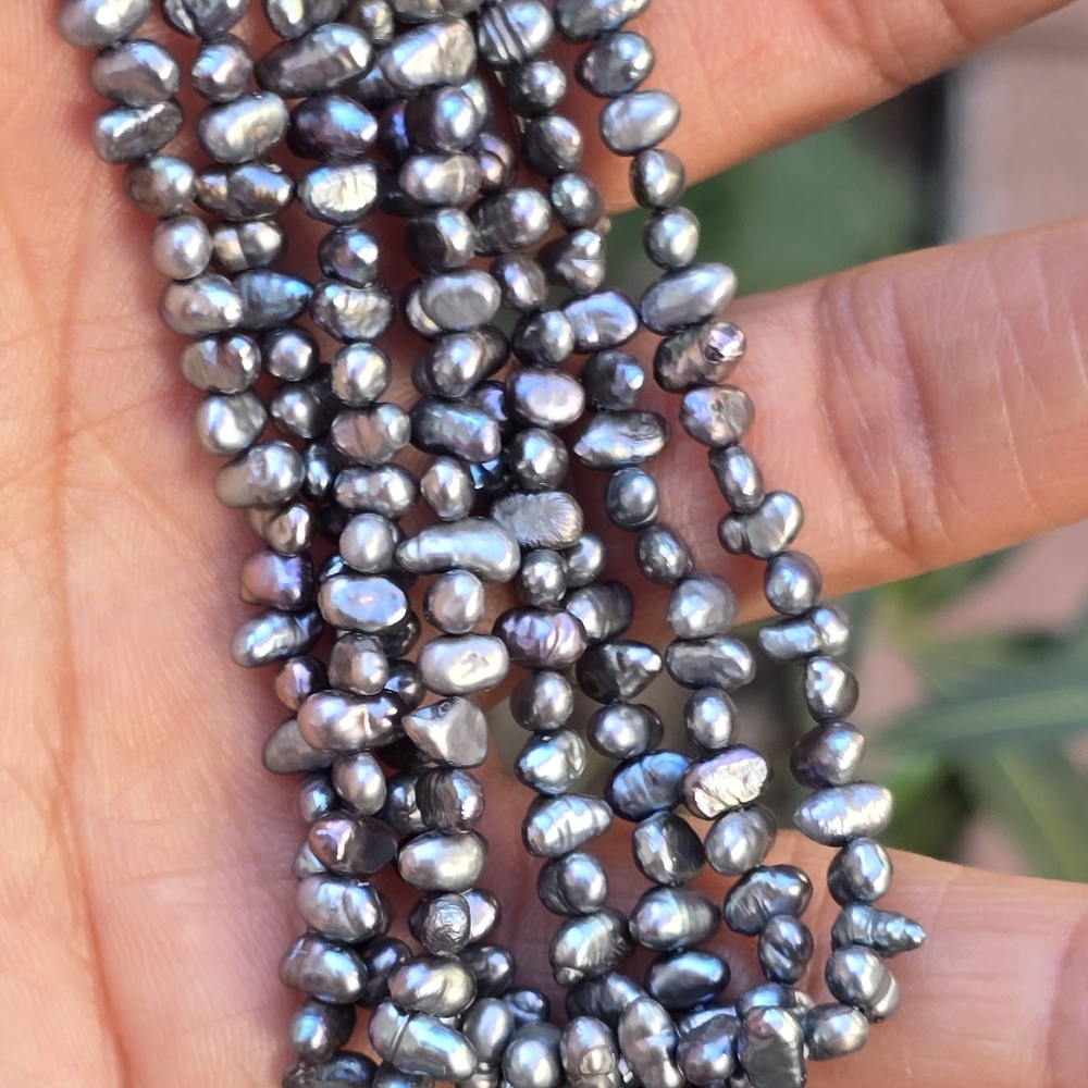 Fabulous baroque genuine peacock pearls long infinity necklace